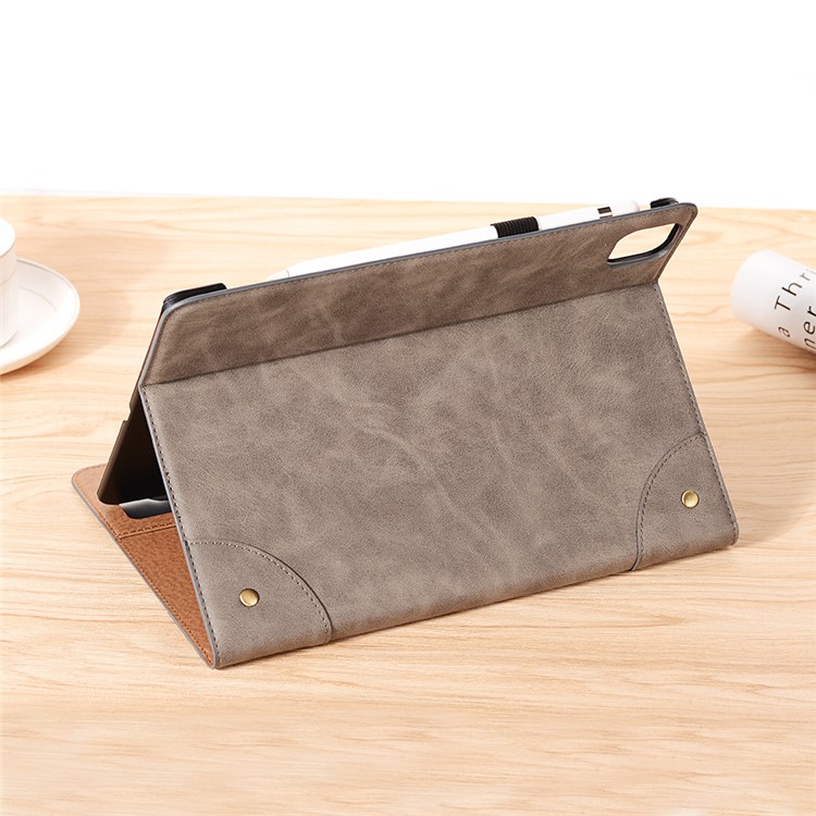 Auto Wake & Sleep Stand PU Leather Tablet Case with Card Holder for iPad Pro 11-inch (2020)/(2018) - Grey-7