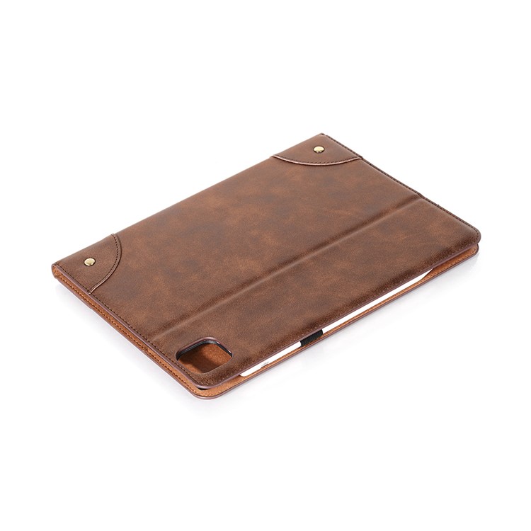 Auto Wake & Sleep Stand PU Leather Tablet Case with Card Holder for iPad Pro 11-inch (2020)/(2018) - Coffee-5