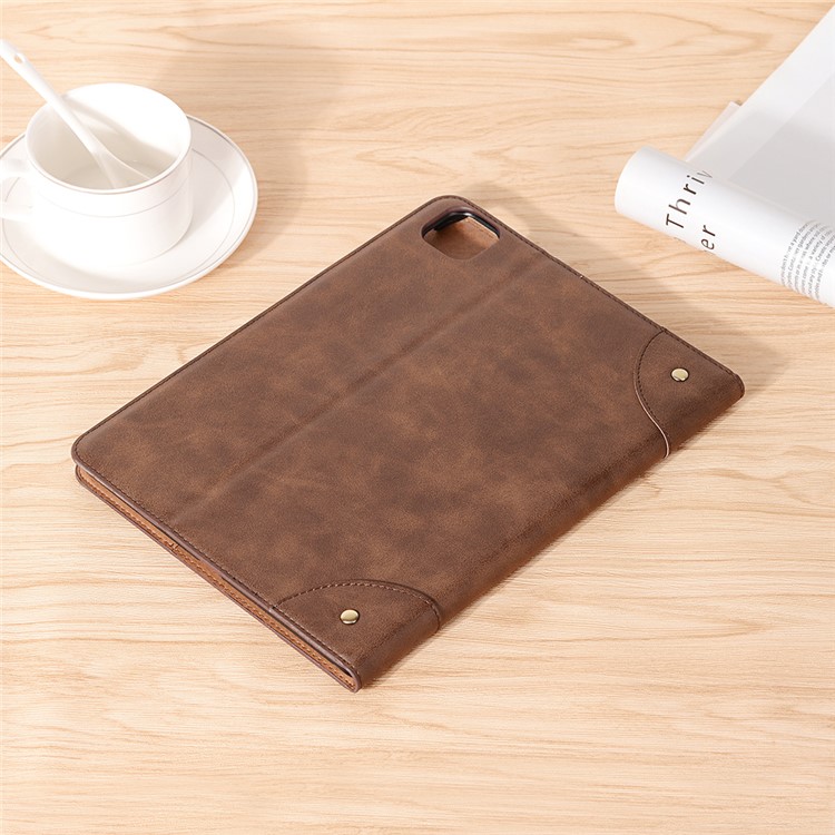 Auto Wake & Sleep Stand PU Leather Tablet Case with Card Holder for iPad Pro 11-inch (2020)/(2018) - Coffee-8