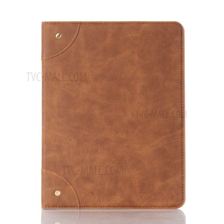 Auto Wake & Sleep Stand PU Leather Tablet Case with Card Holder for iPad Pro 11-inch (2020)/(2018) - Brown-1