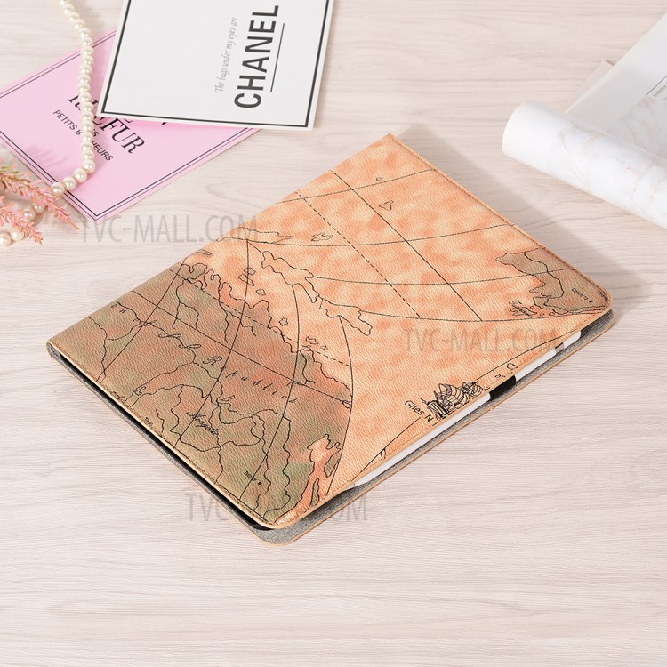 Map Pattern Auto Sleep Stand PU Leather Tablet Cover with Card Holder for iPad Pro 11-inch (2020)/(2018) - Style A-9