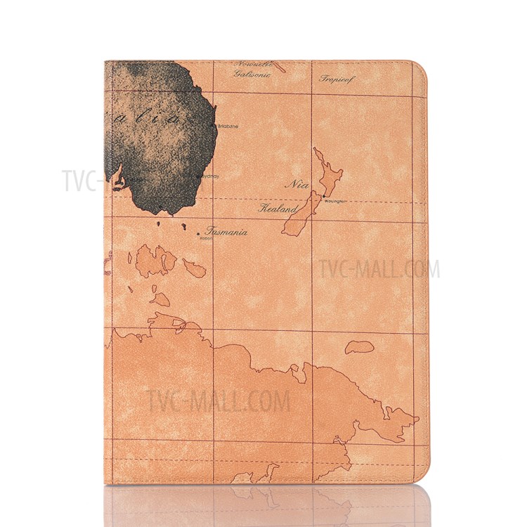 Map Pattern Auto Sleep Stand PU Leather Tablet Cover with Card Holder for iPad Pro 11-inch (2020)/(2018) - Style B-1