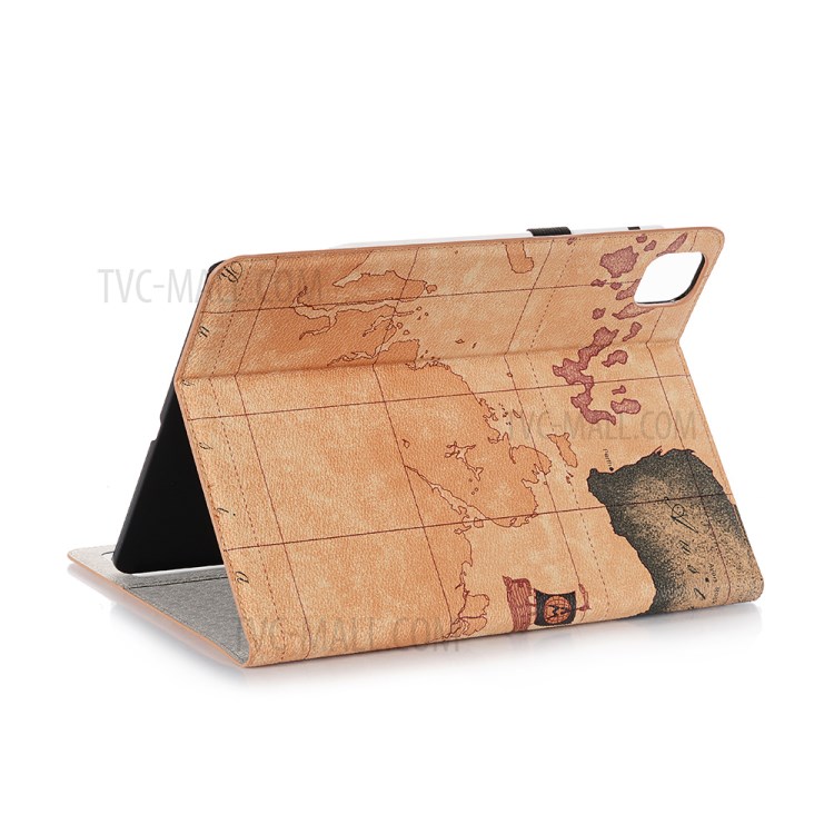Map Pattern Auto Sleep Stand PU Leather Tablet Cover with Card Holder for iPad Pro 11-inch (2020)/(2018) - Style B-3