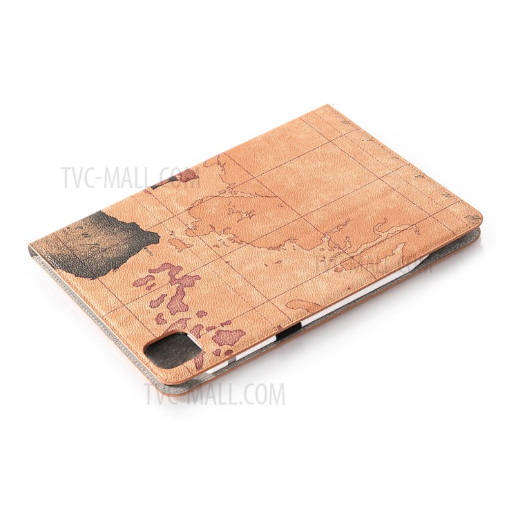 Map Pattern Auto Sleep Stand PU Leather Tablet Cover with Card Holder for iPad Pro 11-inch (2020)/(2018) - Style B-6