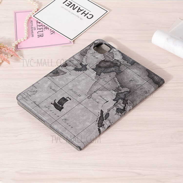 Map Pattern Auto Sleep Stand PU Leather Tablet Cover with Card Holder for iPad Pro 11-inch (2020)/(2018) - Style C-9