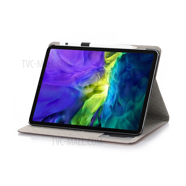 Cross Texture Splicing Leather Wallet Smart Cover for iPad Pro 11-inch (2020)/(2018) - Coffee-4