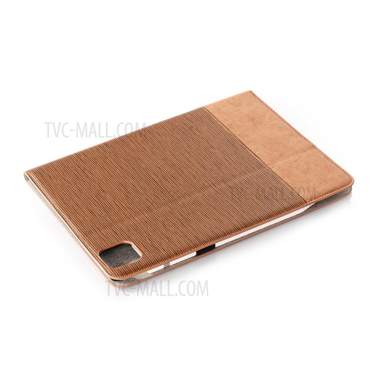 Cross Texture Splicing Leather Wallet Smart Cover for iPad Pro 11-inch (2020)/(2018) - Brown-3