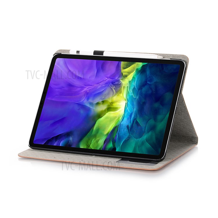 Cross Texture Splicing Leather Wallet Smart Cover for iPad Pro 11-inch (2020)/(2018) - Brown-9