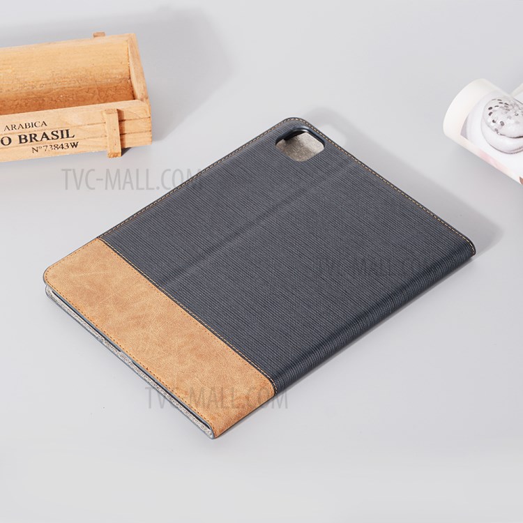 Cross Texture Splicing Leather Wallet Smart Cover for iPad Pro 11-inch (2020)/(2018) - Black-6