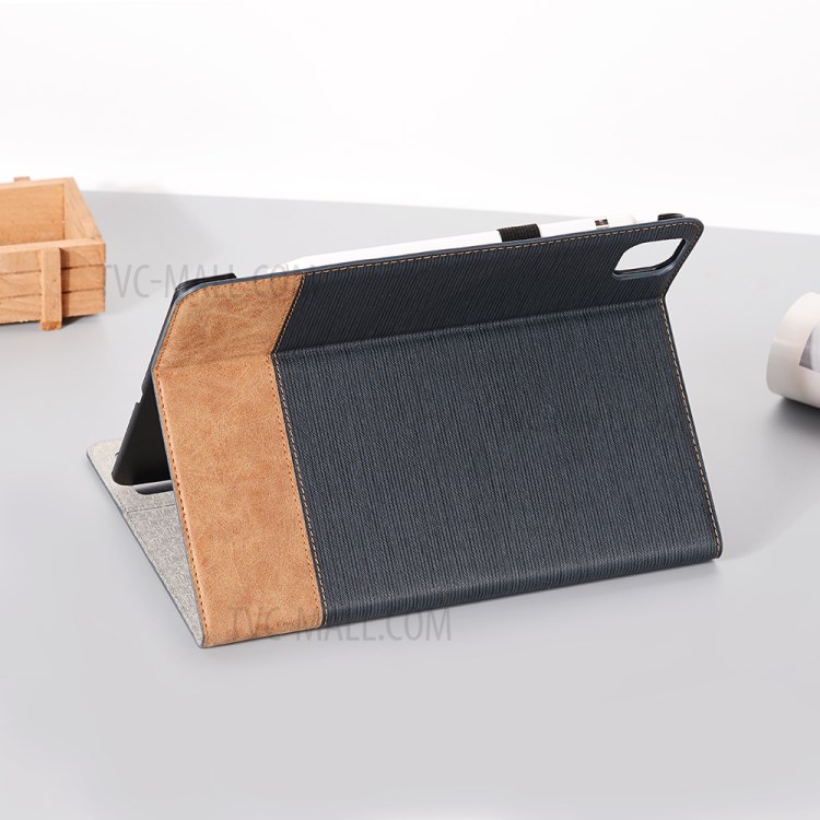 Cross Texture Splicing Leather Wallet Smart Cover for iPad Pro 11-inch (2020)/(2018) - Black-7