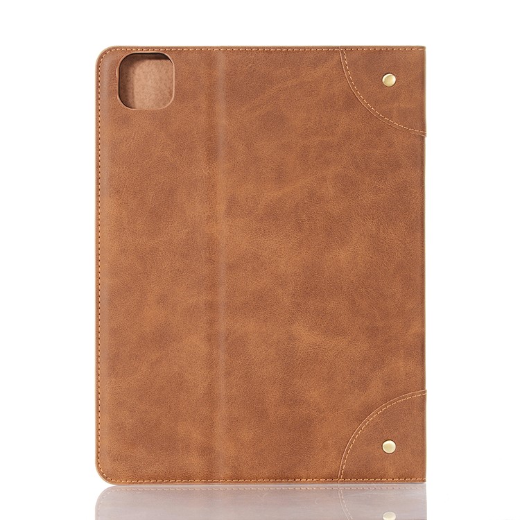 Retro Book Pattern Wallet Leather Smart Tablet Case with Stand for iPad Pro 12.9-inch (2020) - Brown-2