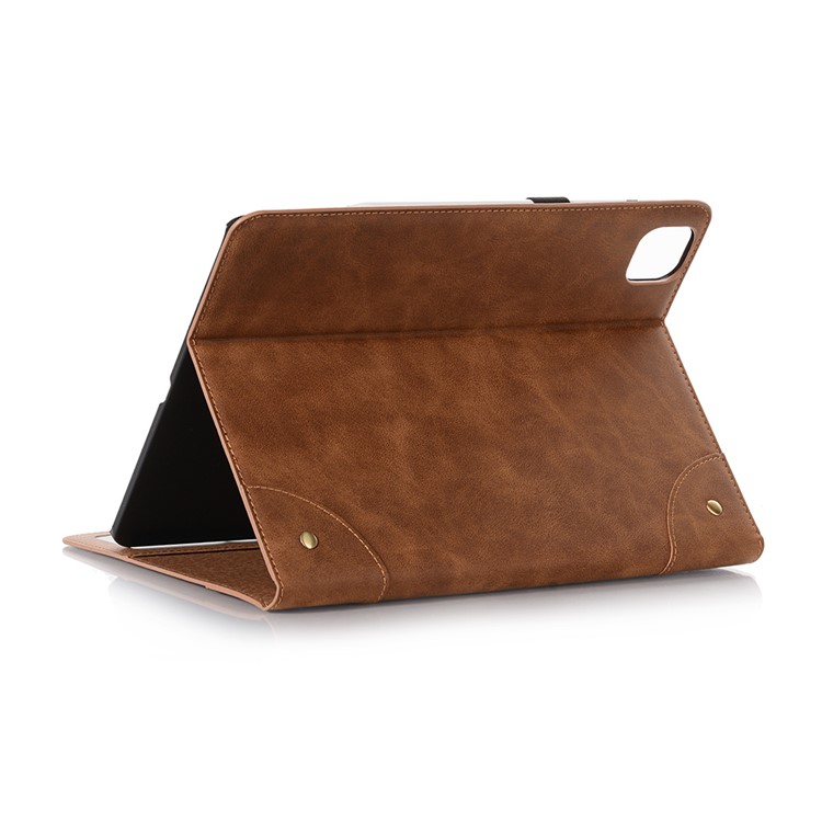 Retro Book Pattern Wallet Leather Smart Tablet Case with Stand for iPad Pro 12.9-inch (2020) - Brown-3