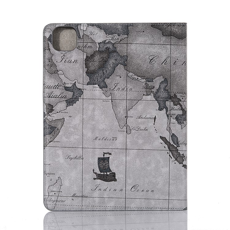 Roteiro Padrão De Auto Vigília Sono Shell Tablet / Carteira De Couro Para IPad Pro 12,9 Polegadas (2020) / (2018) - Cinzento-2