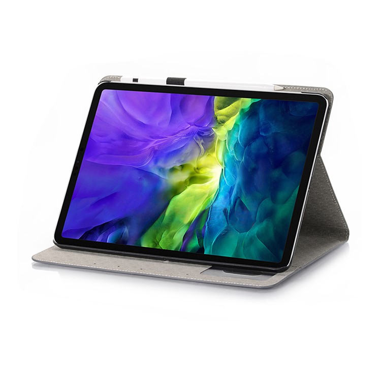 Roteiro Padrão De Auto Vigília Sono Shell Tablet / Carteira De Couro Para IPad Pro 12,9 Polegadas (2020) / (2018) - Cinzento-4