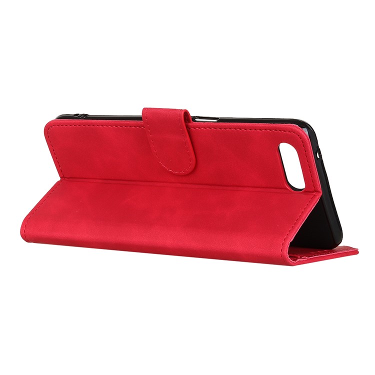 KHAZNEH Retro Leather Wallet Cover for iPhone SE (2nd Generation)/8/7 - Red-3