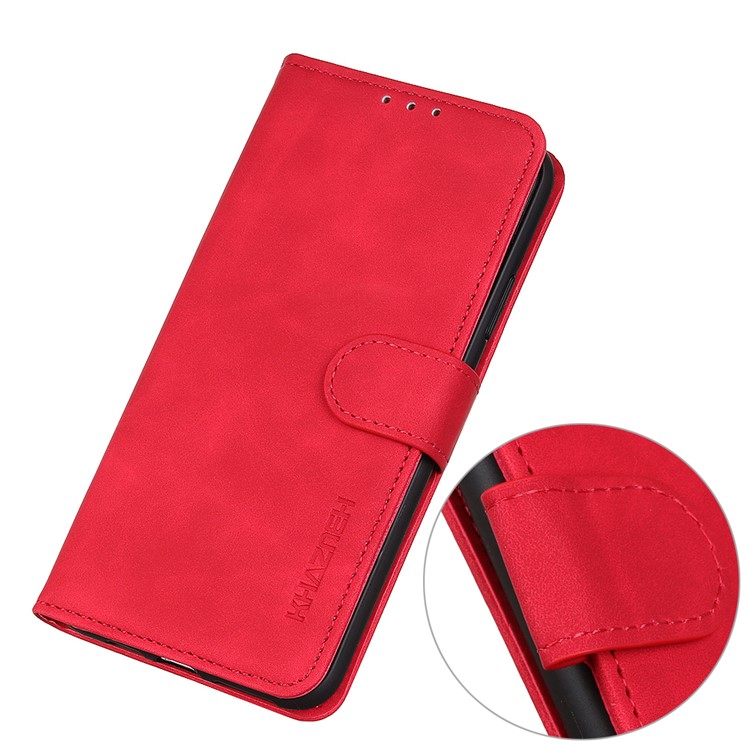 KHAZNEH Retro Leather Wallet Cover for iPhone SE (2nd Generation)/8/7 - Red-9