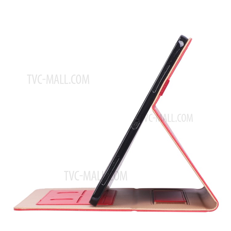 Leather Stand Card Holder Tablet Protective Case with Elastic Band for iPad Pro 12.9-inch (2020) - Red-13