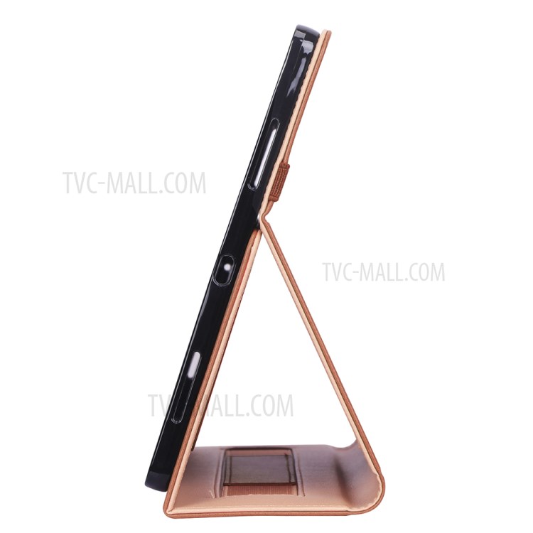 Leather Stand Card Holder Tablet Protective Case with Elastic Band for iPad Pro 12.9-inch (2020) - Brown-8