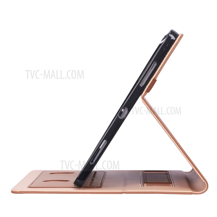 Leather Stand Card Holder Tablet Protective Case with Elastic Band for iPad Pro 12.9-inch (2020) - Brown-9