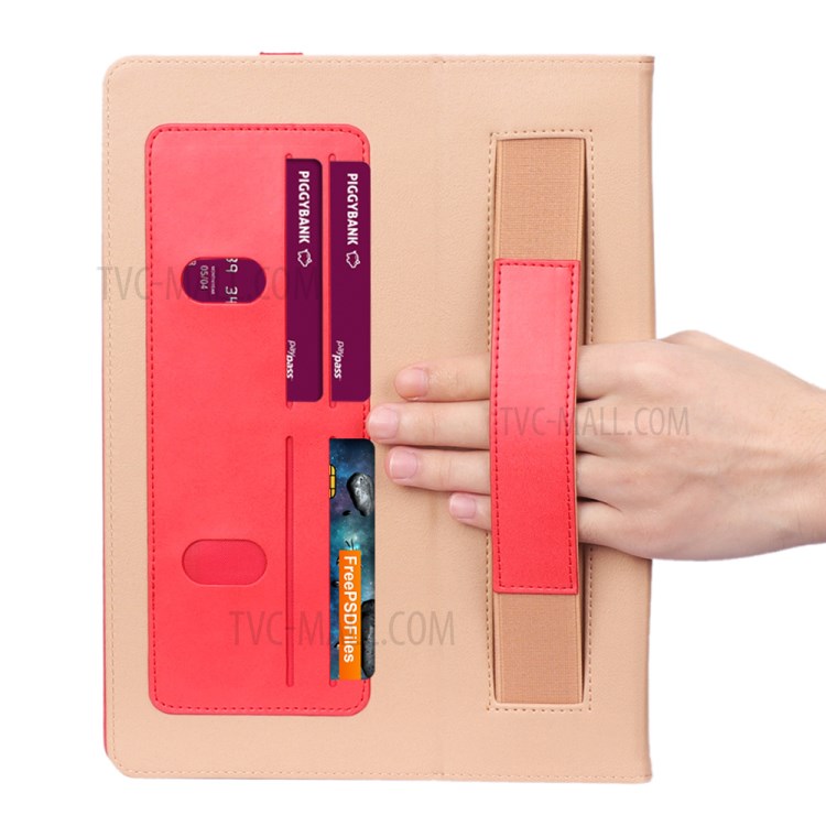Leather Stand Card Holder Tablet Protective Cover with Elastic Band for iPad Pro 11-inch (2020) - Red-14