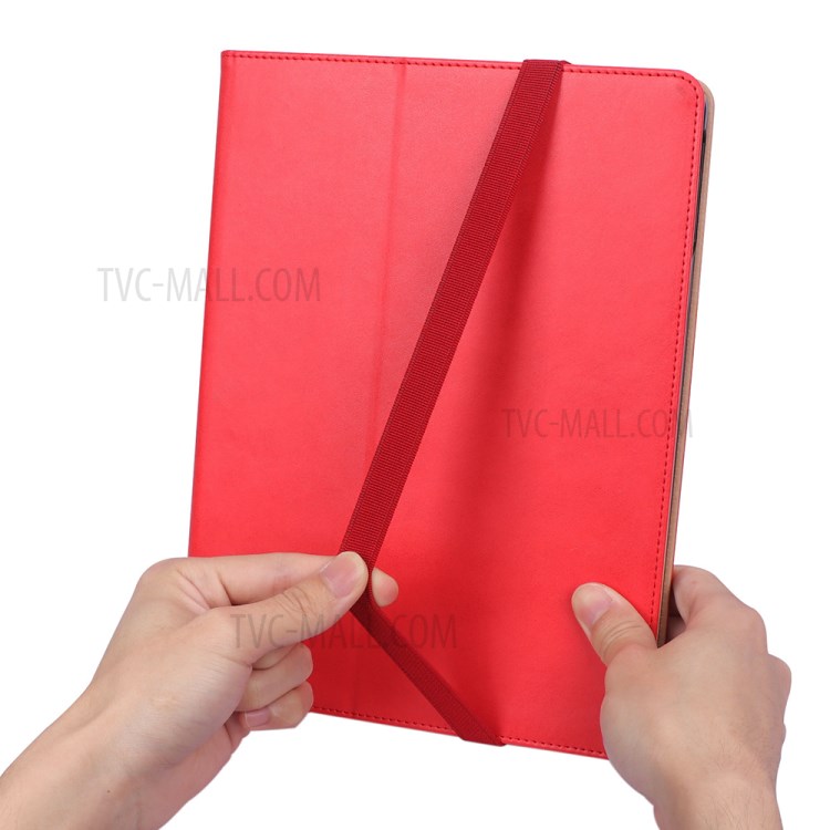 Leather Stand Card Holder Tablet Protective Cover with Elastic Band for iPad Pro 11-inch (2020) - Red-15
