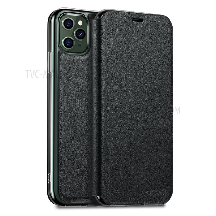 X-LEVEL SHANDOO SERIES PU Leather + TPU Stand Phone Cover for iPhone 11 Pro Max 6.5-inch - Black