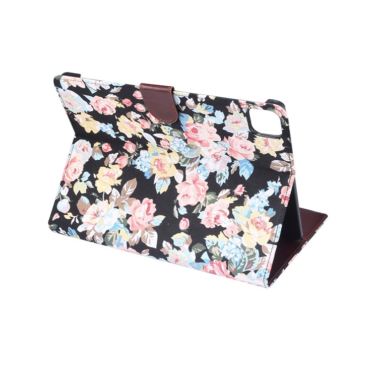 Flower Cloth Skin pu Кожаная Корпус Для Ipad Pro 11-дюймовый (2020) (2018) - Черный