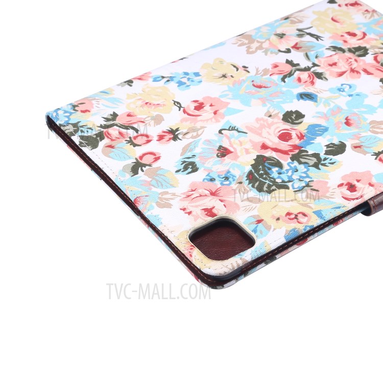 Flower Cloth Skin PU Leather Case for iPad Pro 11-inch (2022) / (2021) / (2020) - White-7