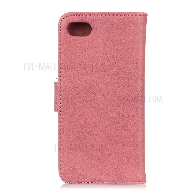 KHAZNEH Leather Stand Case with Card Slots for iPhone SE (2nd Generation)/8/7 - Pink-2