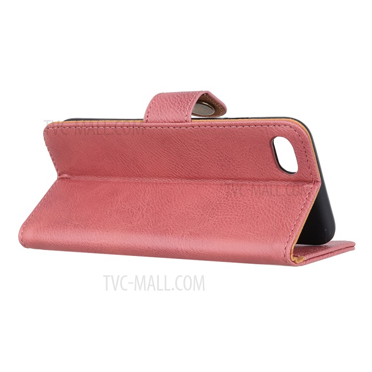 KHAZNEH Leather Stand Case with Card Slots for iPhone SE (2nd Generation)/8/7 - Pink-3