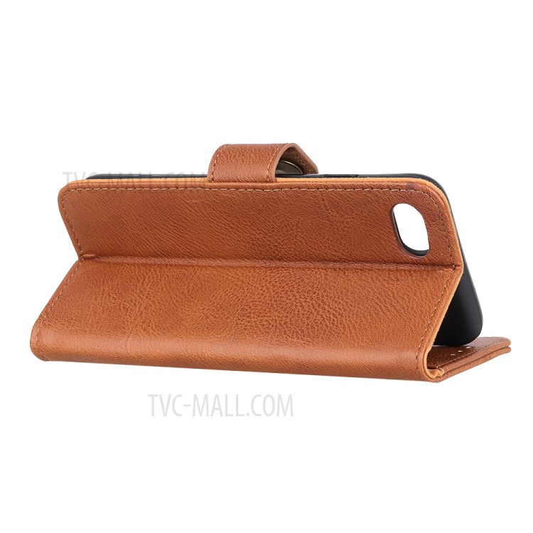 KHAZNEH Leather Stand Case with Card Slots for iPhone SE (2nd Generation)/8/7 - Brown-3