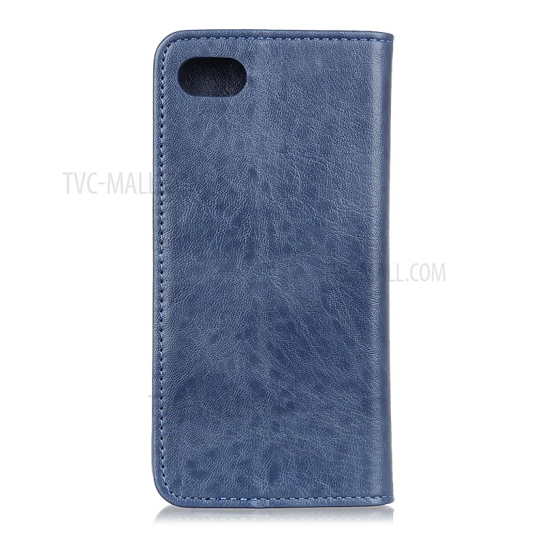 Auto-absorbed Crazy Horse Texture Leather Wallet Case for iPhone SE (2nd Generation)/8/7 - Blue-2