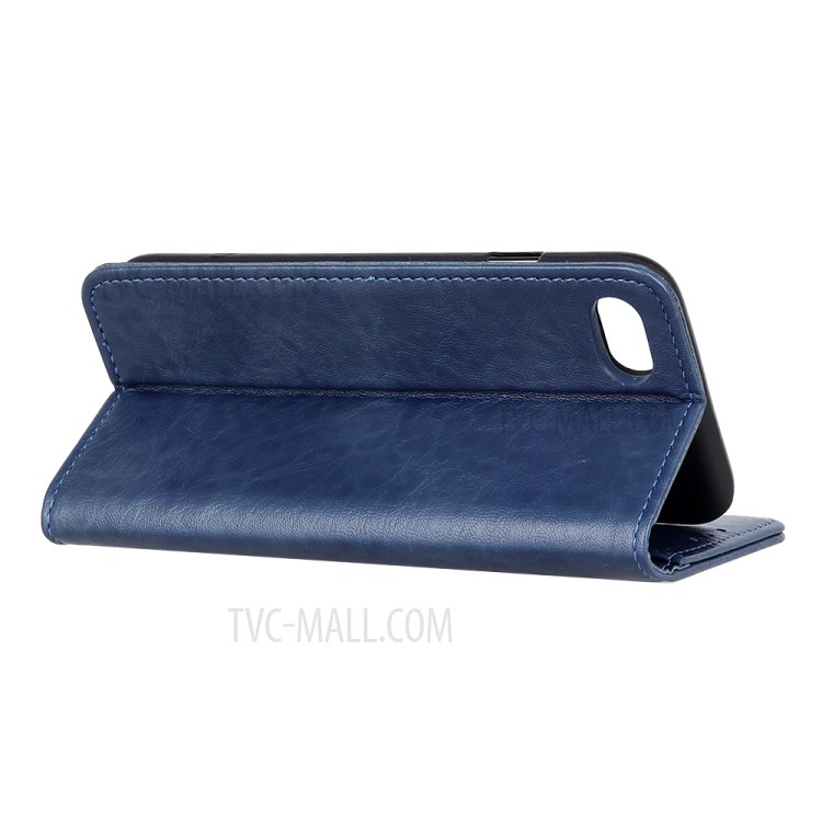 Auto-absorbed Crazy Horse Texture Leather Wallet Case for iPhone SE (2nd Generation)/8/7 - Blue-3