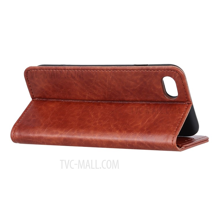 Auto-absorbed Crazy Horse Texture Leather Wallet Case for iPhone SE (2nd Generation)/8/7 - Brown-3