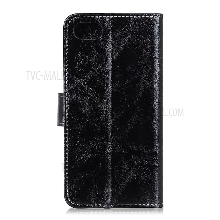 Crazy Horse Wallet Leather Stand Case for iPhone SE (2nd Generation)/8/7 - Black-2