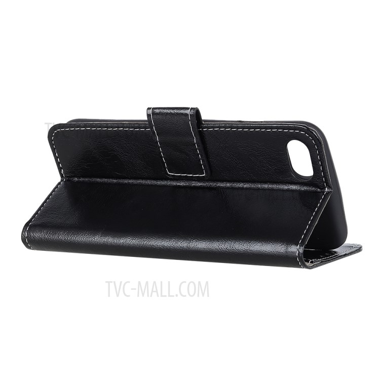 Crazy Horse Wallet Leather Stand Case for iPhone SE (2nd Generation)/8/7 - Black-3