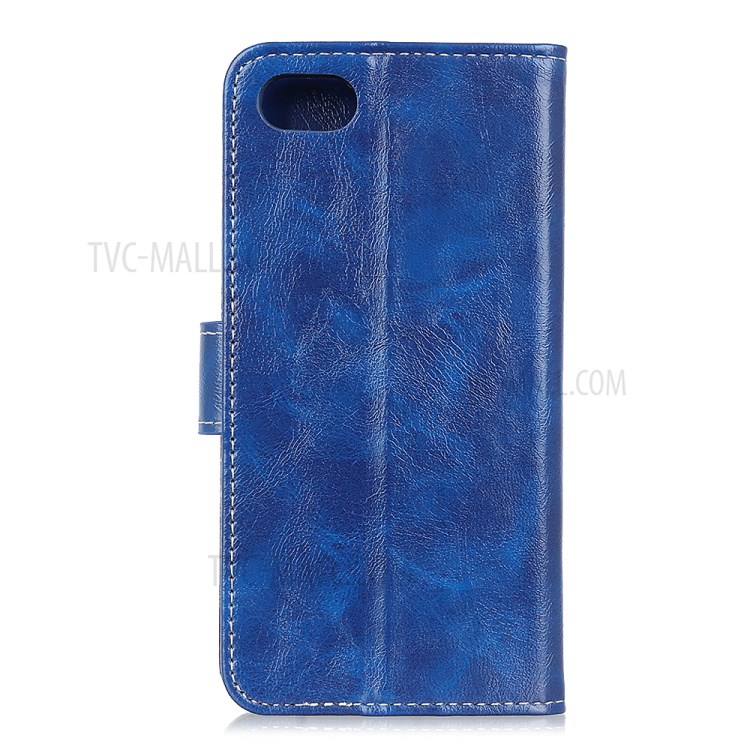 Crazy Horse Wallet Leather Stand Case for iPhone SE (2nd Generation)/8/7 - Blue-2