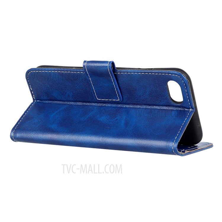 Crazy Horse Wallet Leather Stand Case for iPhone SE (2nd Generation)/8/7 - Blue-3