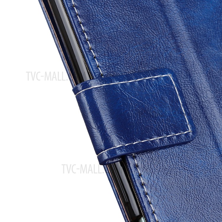 Crazy Horse Wallet Leather Stand Case for iPhone SE (2nd Generation)/8/7 - Blue-5