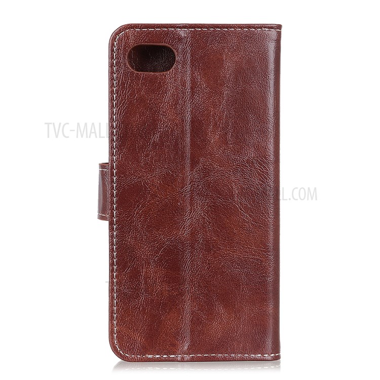 Crazy Horse Wallet Leather Stand Case for iPhone SE (2nd Generation)/8/7 - Brown-2