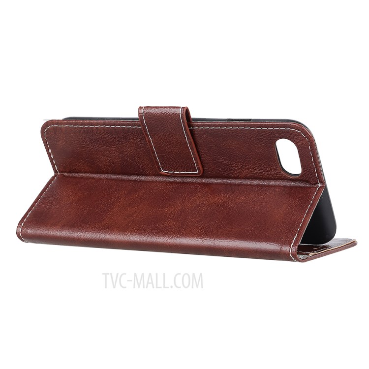 Crazy Horse Wallet Leather Stand Case for iPhone SE (2nd Generation)/8/7 - Brown-3