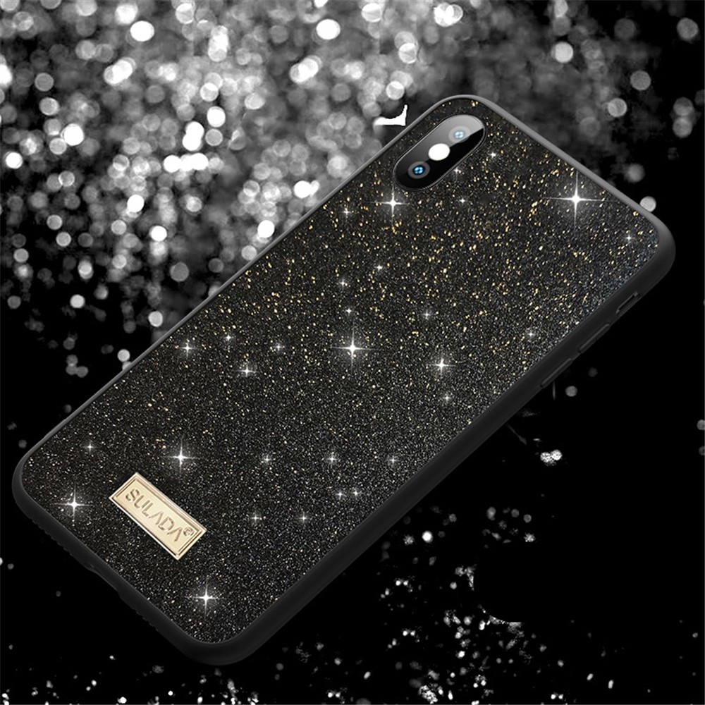 SULADA PU Leather+TPU Phone Case for iPhone XS / X 5.8-inch - Black