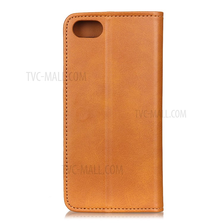 Auto-absorbed Wallet Stand Split Leather Phone Case for iPhone SE (2nd Generation) / 8 / 7 4.7-inch - Brown-2