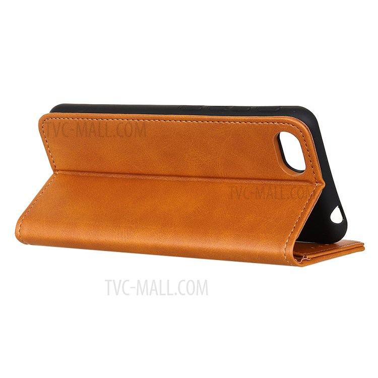 Auto-absorbed Wallet Stand Split Leather Phone Case for iPhone SE (2nd Generation) / 8 / 7 4.7-inch - Brown-3