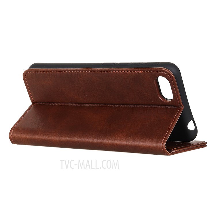 Auto-absorbed Wallet Stand Split Leather Phone Case for iPhone SE (2nd Generation) / 8 / 7 4.7-inch - Coffee-3