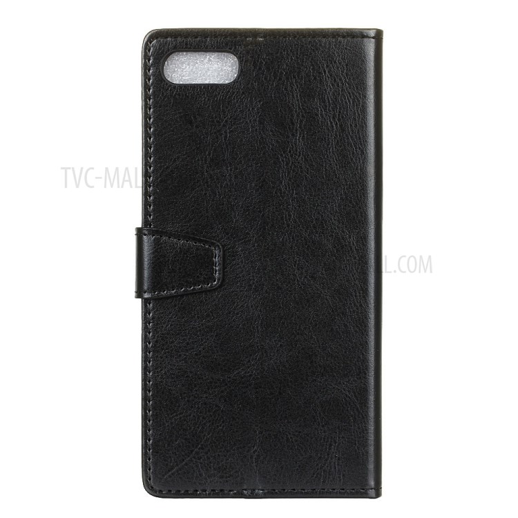 Crazy Horse Wallet Leather Flip Casing Phone Cover for iPhone SE (2nd Generation)/7/8 4.7 inch - Black-2