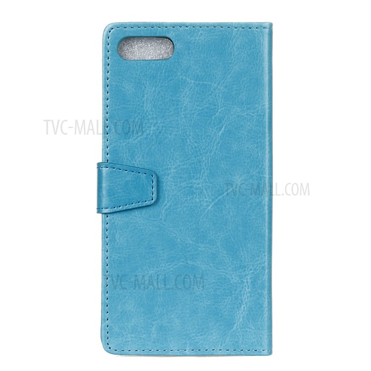 Crazy Horse Wallet Leather Flip Casing Phone Cover for iPhone SE (2nd Generation)/7/8 4.7 inch - Blue-2
