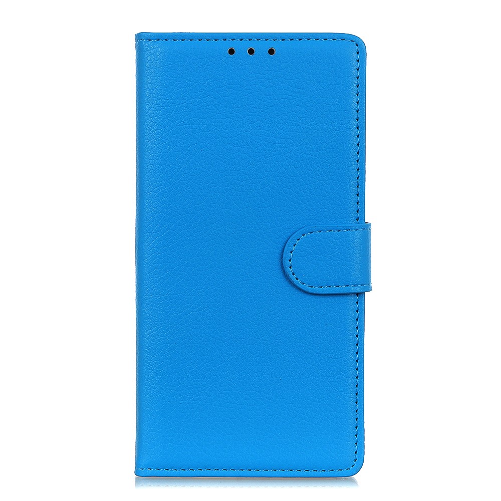 Litchi Skin Classics Portefeuille Stand en Cuir Couvercle Pour Iphone SE (2020) / SE (2022) / 7/8 4,7 Pouces - Bleu-4