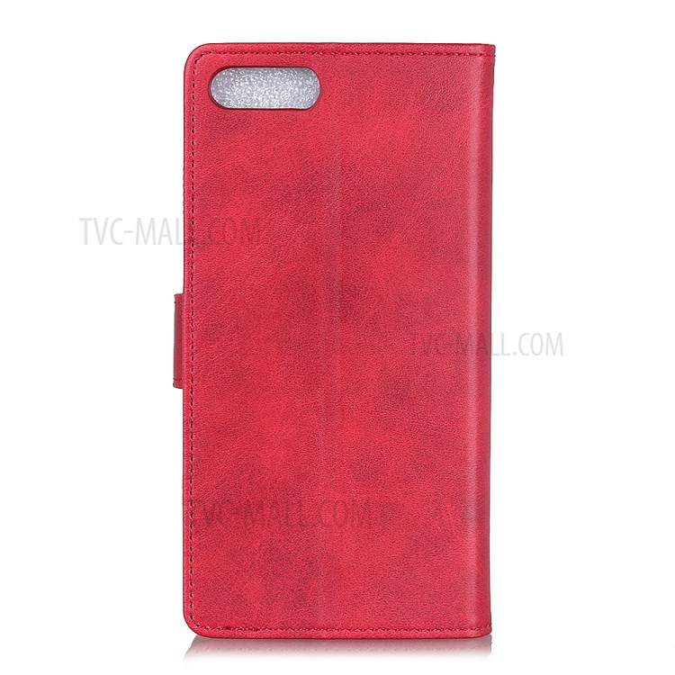 Matte PU Leather Wallet Stand Case for iPhone SE (2nd Generation)/8/7 - Red-2
