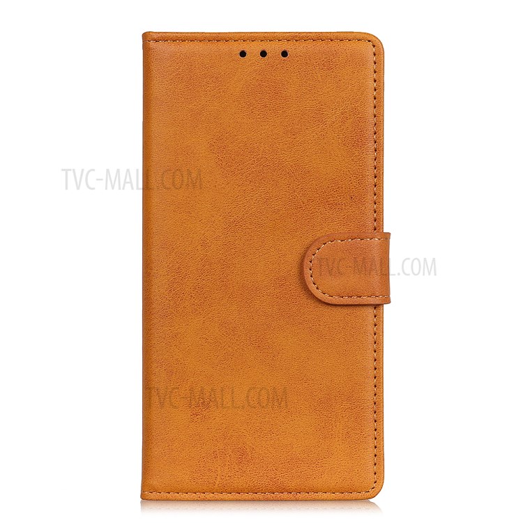 Matte PU Leather Wallet Stand Case for iPhone SE (2nd Generation)/8/7 - Brown-3